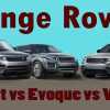 Komparasi : Dimensi Dan Harga Range Rover Sport vs Evoque vs Velar
